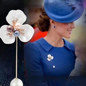 Elegant Floral Pearl Brooch